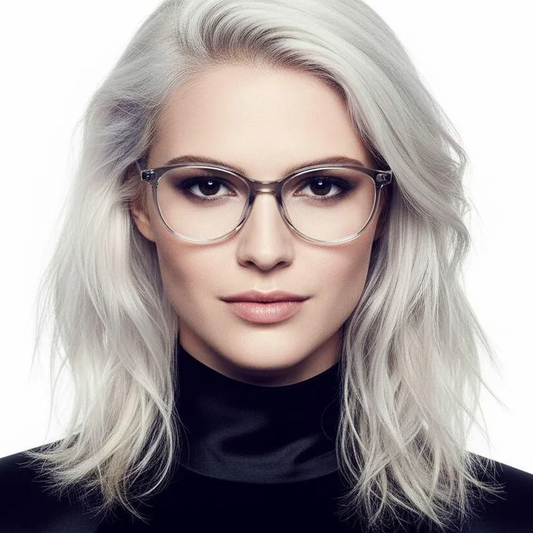 Lunettes ovales grises TR90 #BS0423-0073