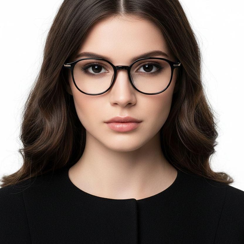 Geometric Black TR90 Glasses #BS0423-0083