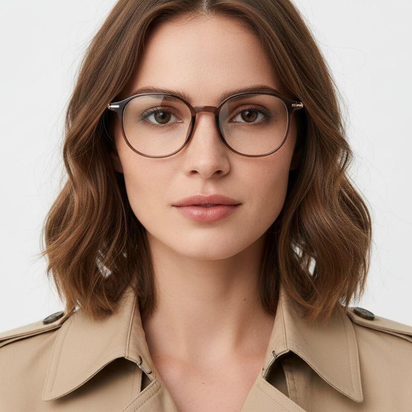 Geometric Brown TR90 Glasses #BS0423-0087
