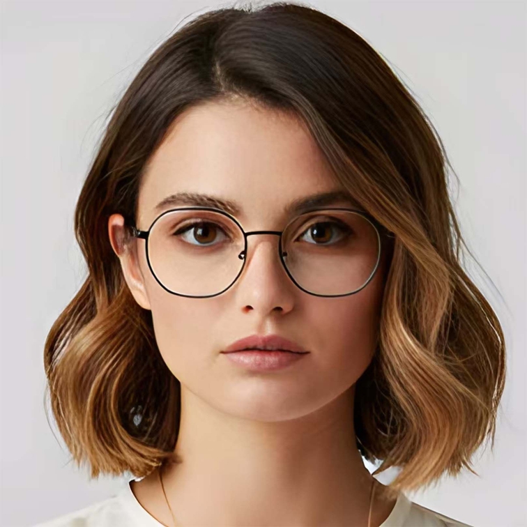 Geometric Black Metal Glasses #BS0423-0100