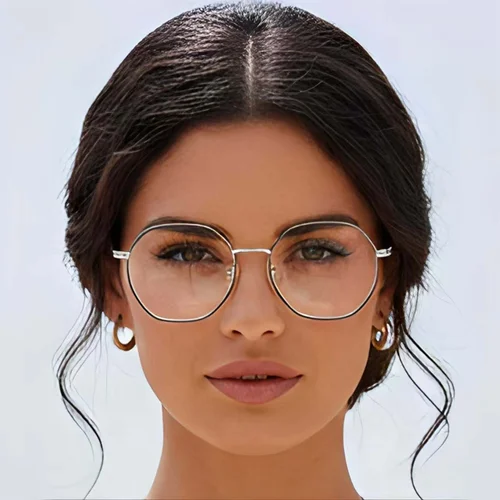Lunettes géométriques en métal noir #BS0423-0101