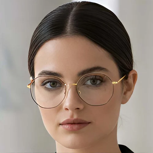 Lunettes géométriques en métal noir #BS0423-0103