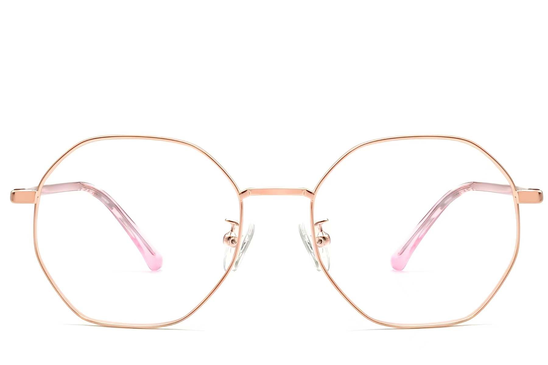 Geometric Pink Metal Glasses #BS0423-0104