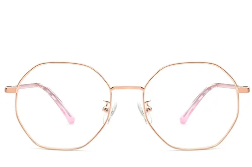 Lunettes géométriques en métal rose #BS0423-0104