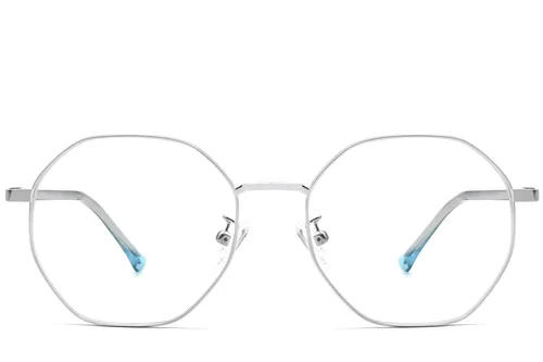 Lunettes géométriques en métal argenté #BS0423-0105