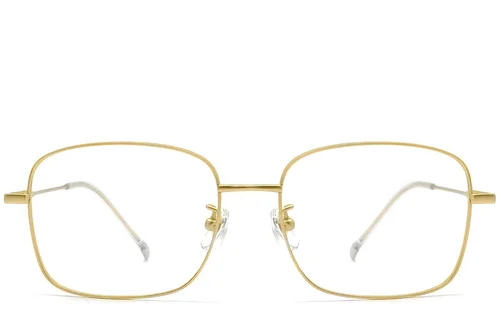 Lunettes rectangulaires en titane doré #BS0423-0106