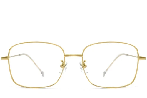 Rectangular Golden Titanium Glasses #BS0423-0106