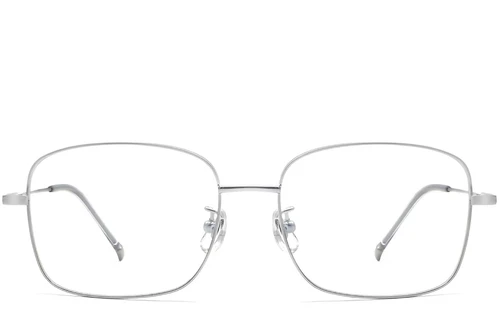Rectangular Silver Titanium Glasses #BS0423-0107