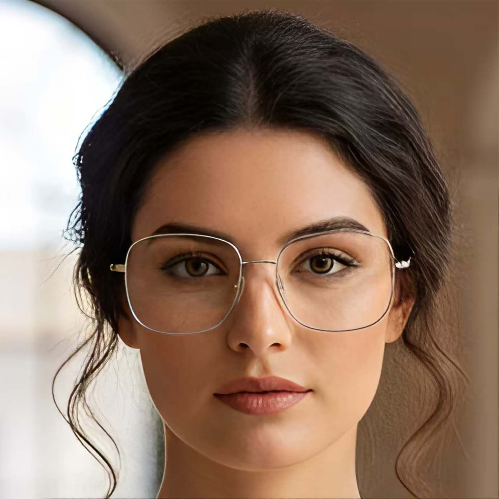 Rectangular Silver Titanium Glasses #BS0423-0107