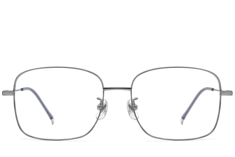 Rectangular Grey Titanium Glasses #BS0423-0108