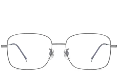 Lunettes rectangulaires en titane gris #BS0423-0108
