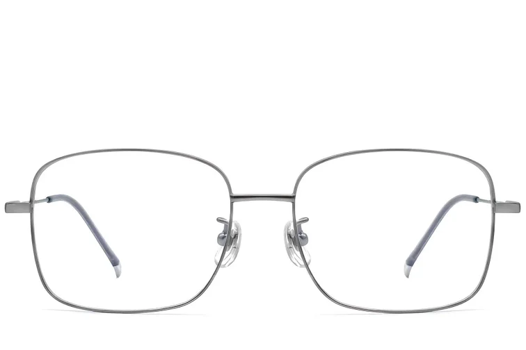 Gafas rectangulares de titanio gris #BS0423-0108