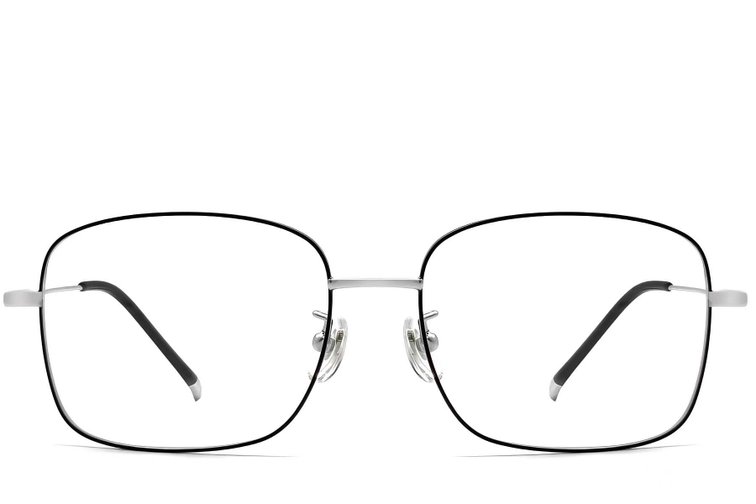 Rechteckige schwarze Titanbrille #BS0423-0109