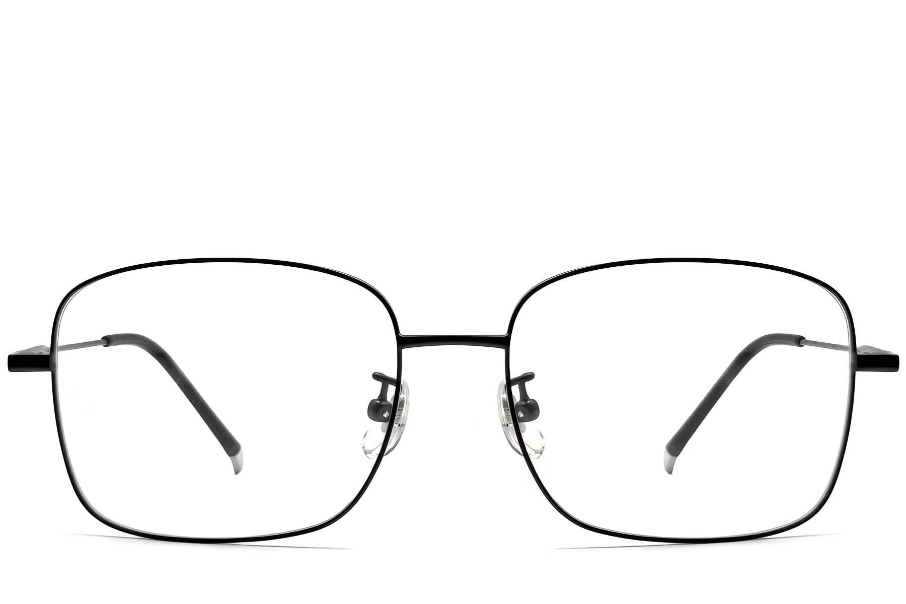 Gafas rectangulares de titanio negro #BS0423-0110