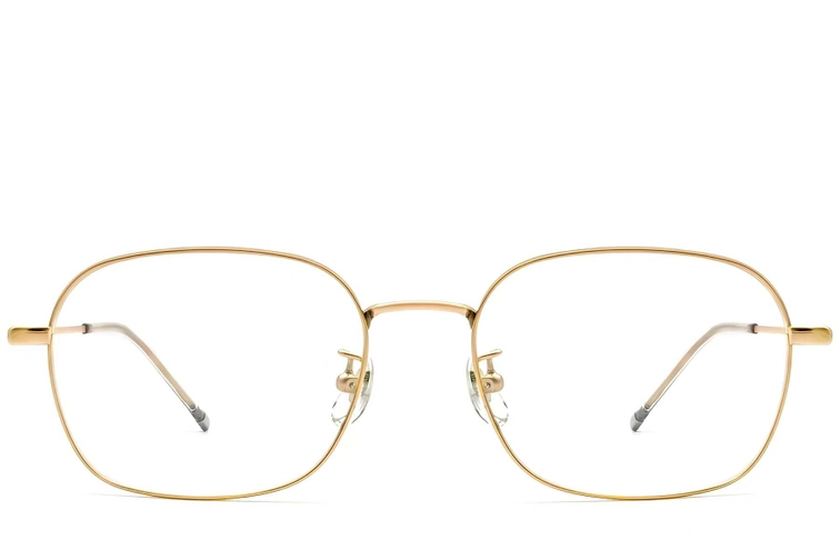Rectangular Golden Titanium Glasses #BS0423-0115