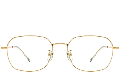 Rectangular Golden Titanium Glasses #BS0423-0115