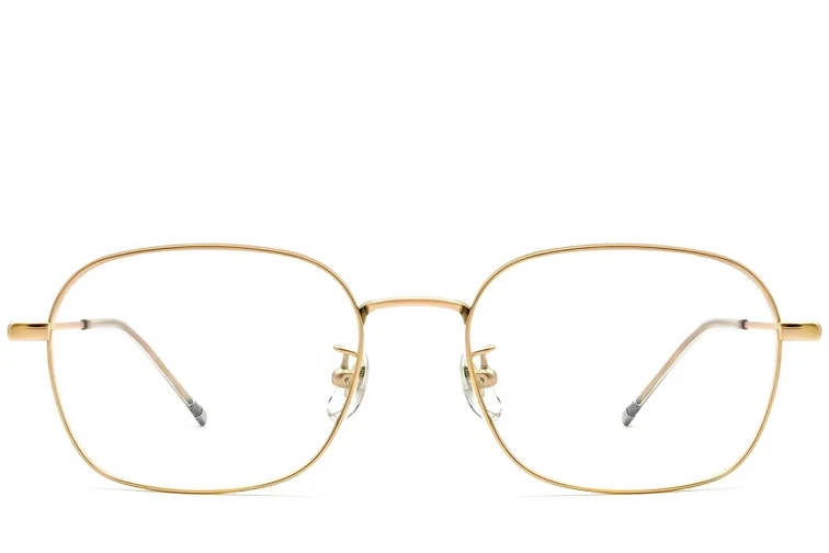 Rectangular Golden Titanium Glasses #BS0423-0115
