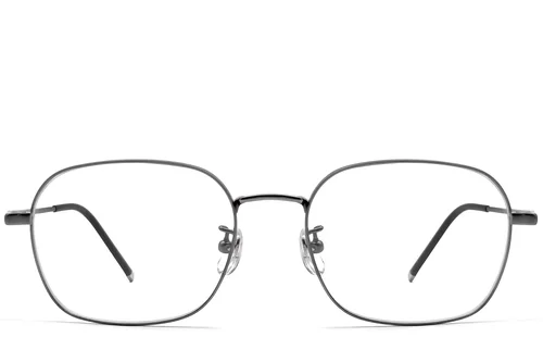 Lunettes rectangulaires en titane gris #BS0423-0117