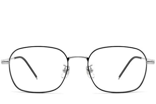 Lunettes rectangulaires en titane noir #BS0423-0118