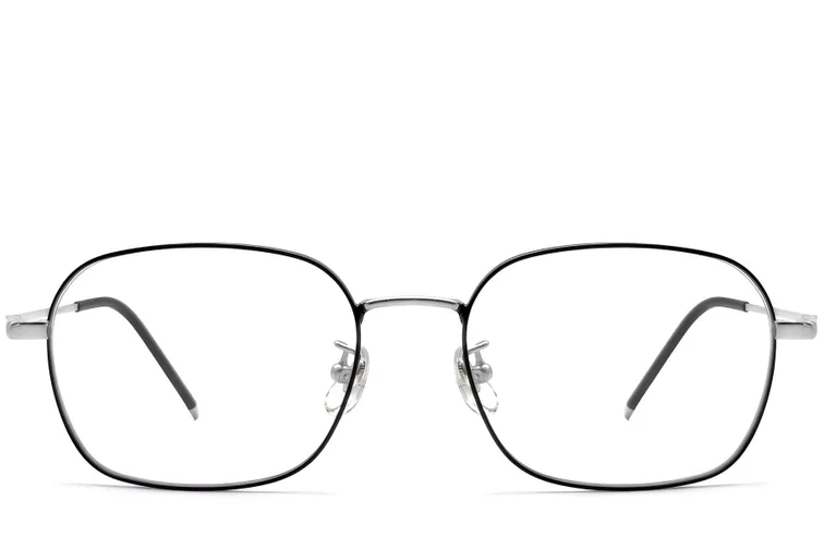 Rechthoekige zwarte titanium bril #BS0423-0118