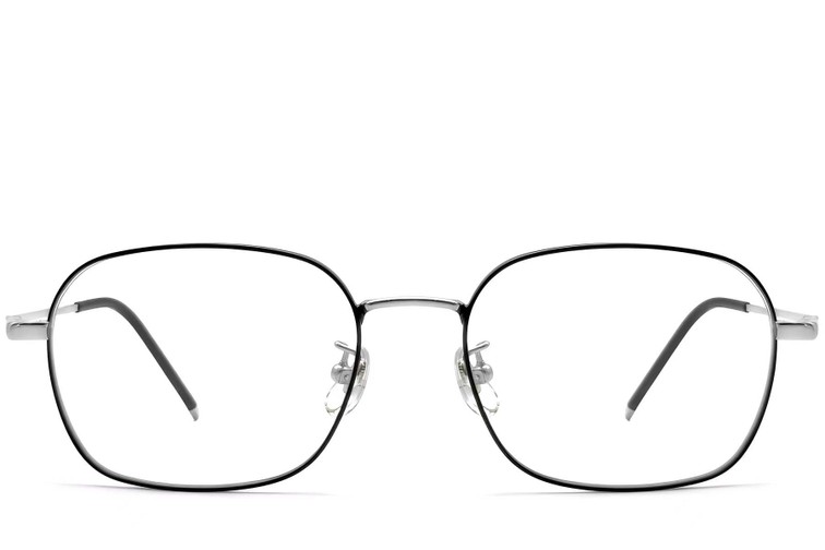 Rechthoekige zwarte titanium bril #BS0423-0118