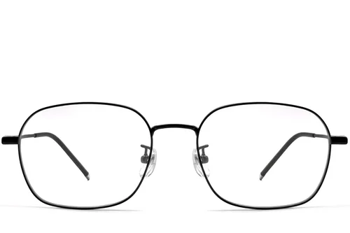 Lunettes rectangulaires en titane noir #BS0423-0119
