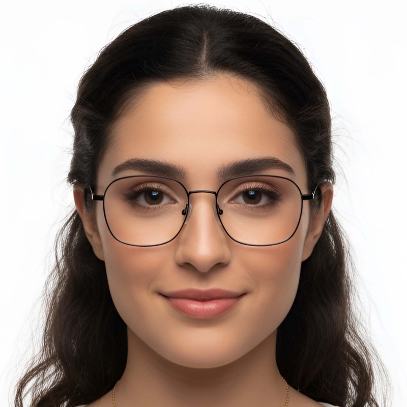 Rectangular Black Titanium Glasses #BS0423-0119