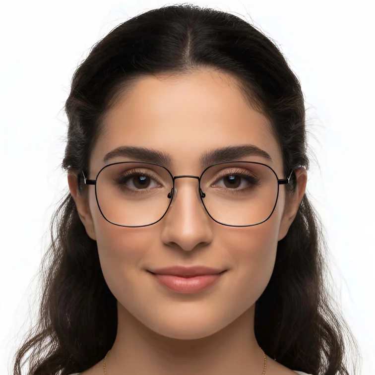 Gafas rectangulares de titanio negro #BS0423-0119