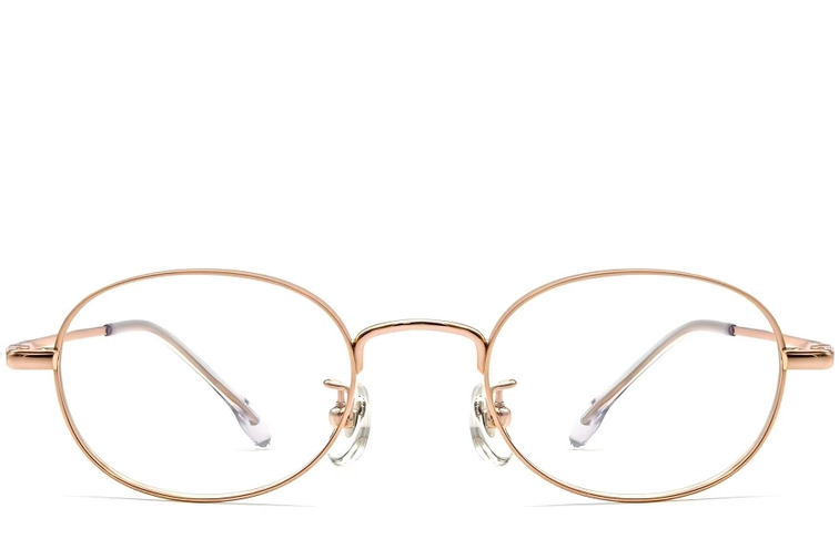Oval Pink Titanium Glasses #BS0423-0120