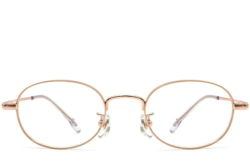 Lunettes ovales en titane rose #BS0423-0120