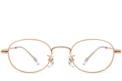 Gafas ovaladas de titanio rosa #BS0423-0120