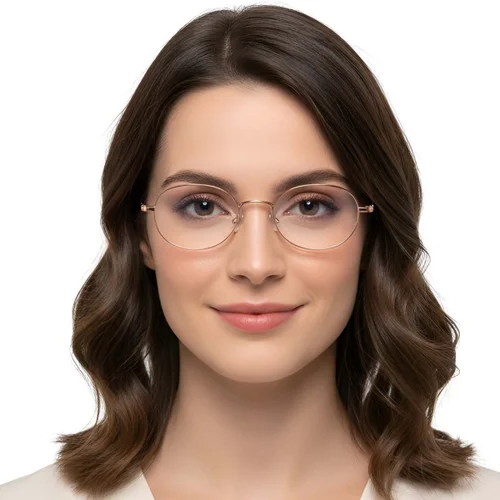 Lunettes ovales en titane rose #BS0423-0120