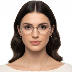 Oval Silver Titanium Glasses #BS0423-0121