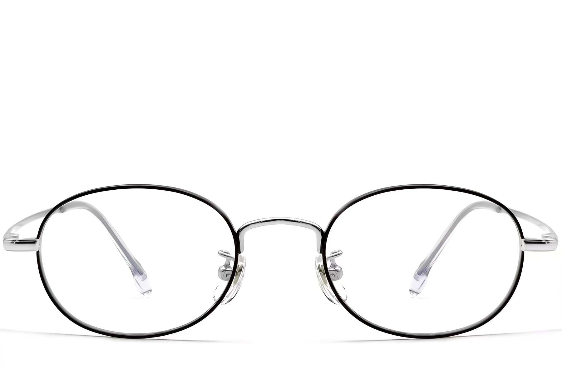 Oval Black Titanium Glasses #BS0423-0122