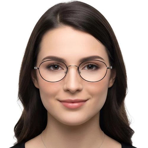 Oval Black Titanium Glasses #BS0423-0122