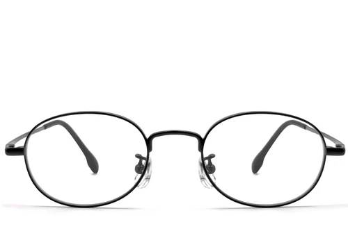 Oval Black Titanium Glasses #BS0423-0123