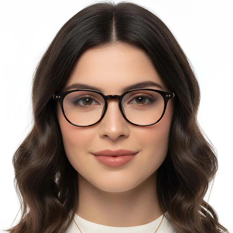 Lunettes ovales noires TR90 #BS0423-0125