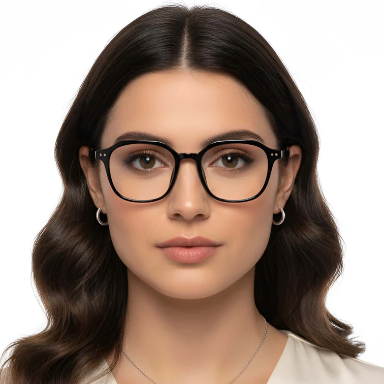 Geometrische schwarze TR90-Brille #BS0423-0130