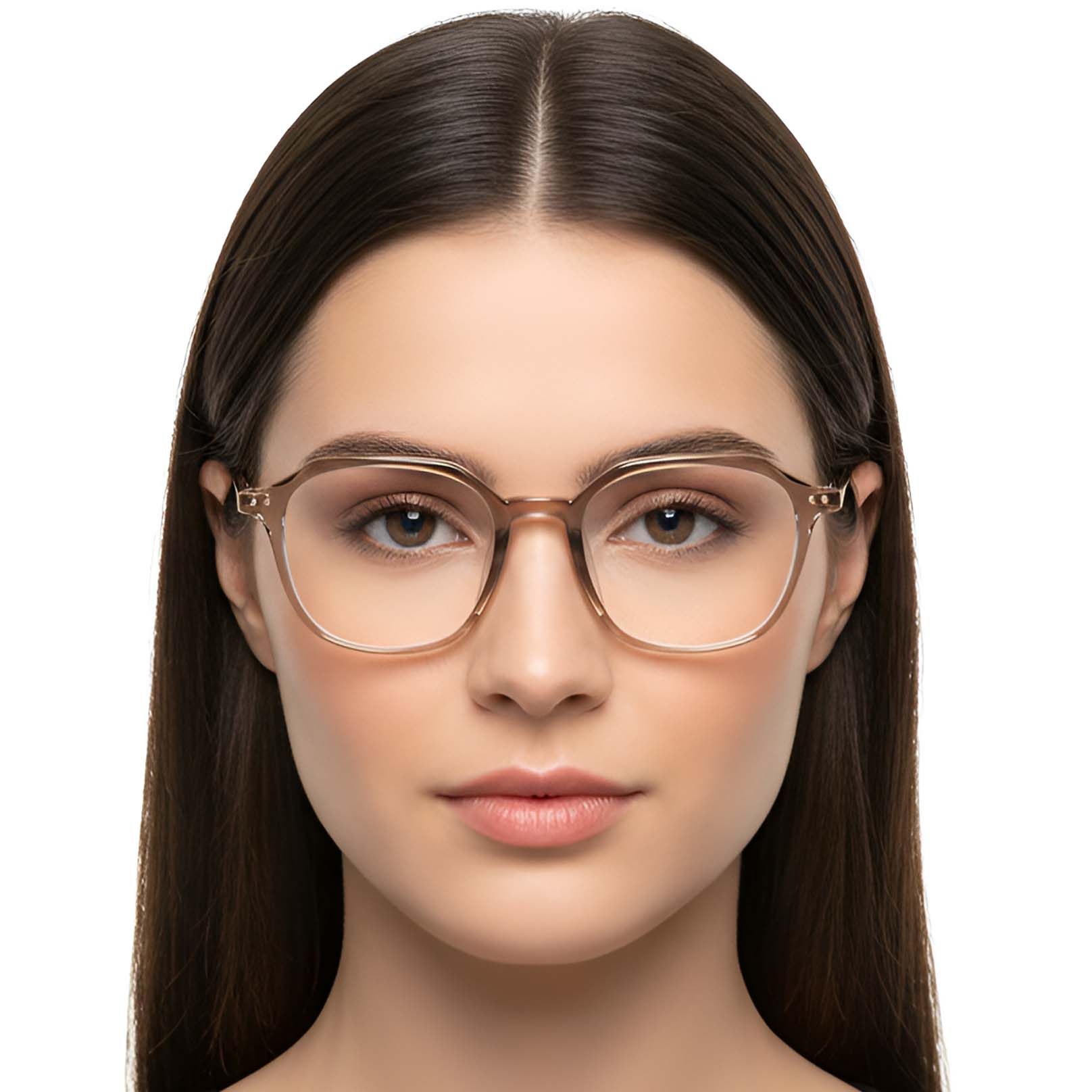Geometric Brown TR90 Glasses #BS0423-0133
