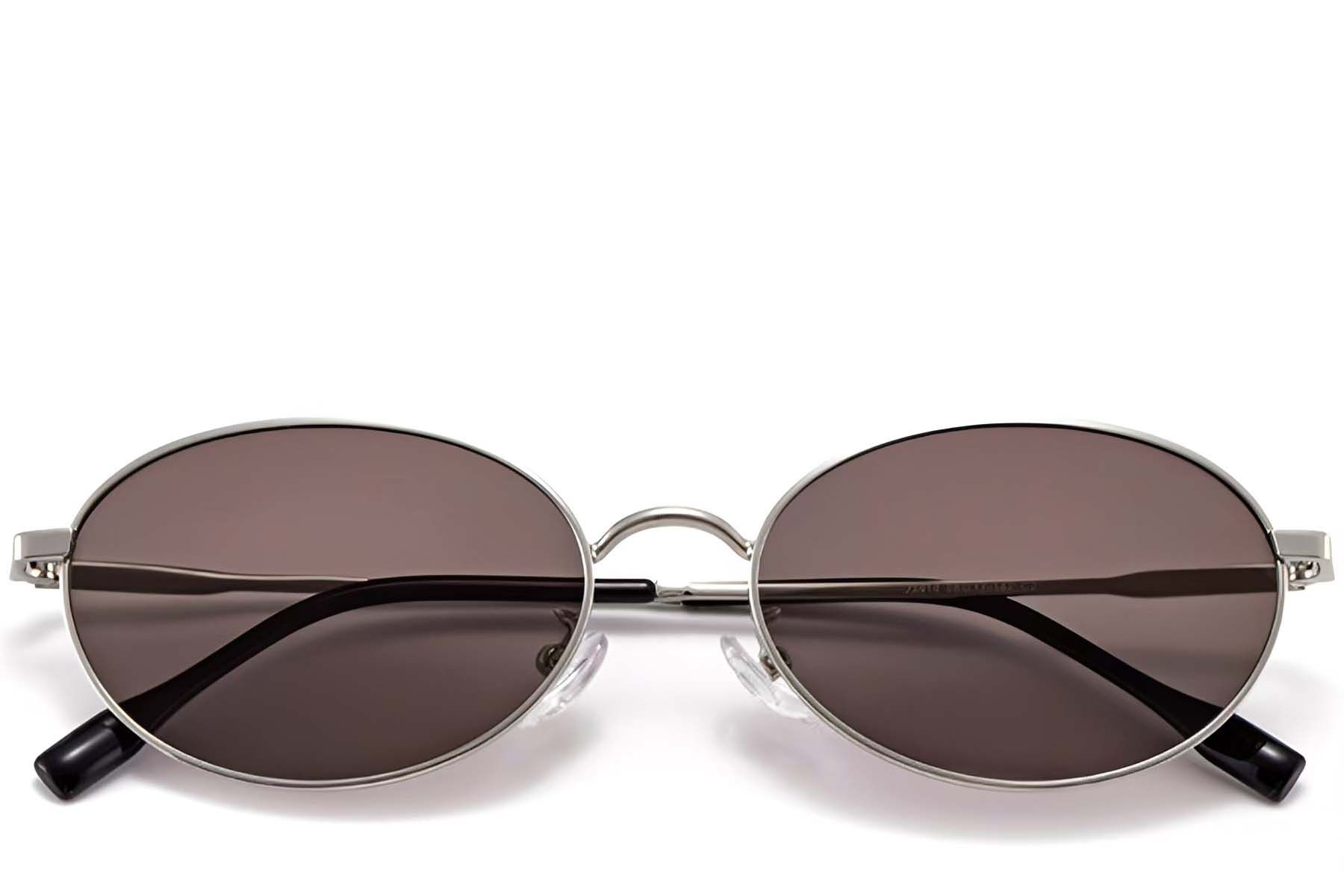 Oval Silver Metal Sunglasses #BS0423-0145