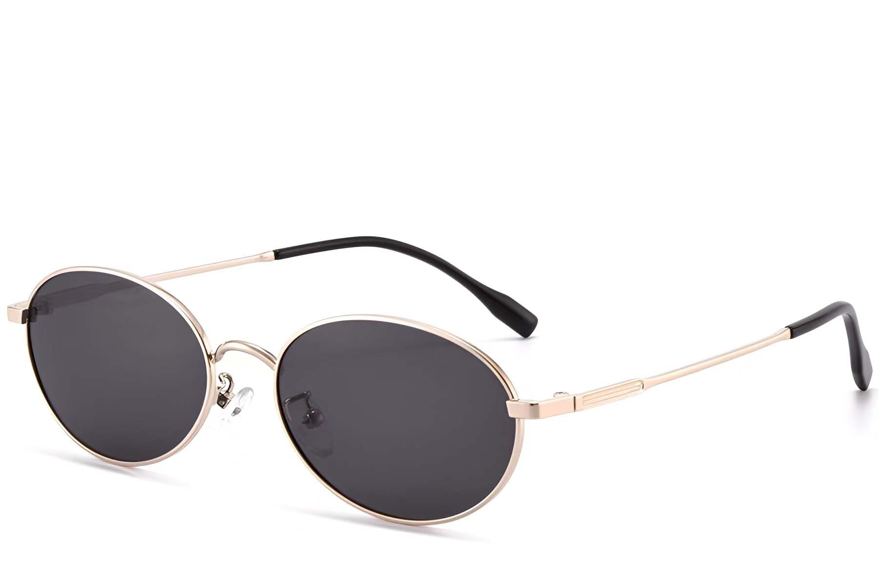 Oval Golden Metal Sunglasses #BS0423-0146