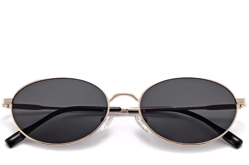 Oval Golden Metal Sunglasses #BS0423-0146