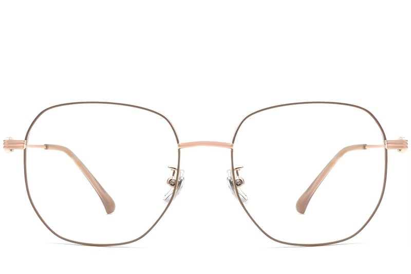 Geometric Brown Metal Glasses #BS0423-0147