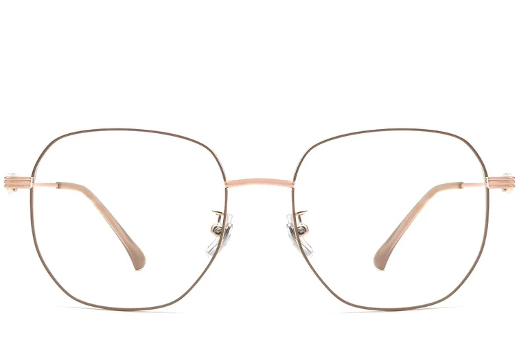 Geometrische braune Metallbrille #BS0423-0147