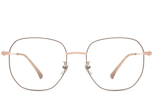 Gafas geométricas de metal marrón #BS0423-0147