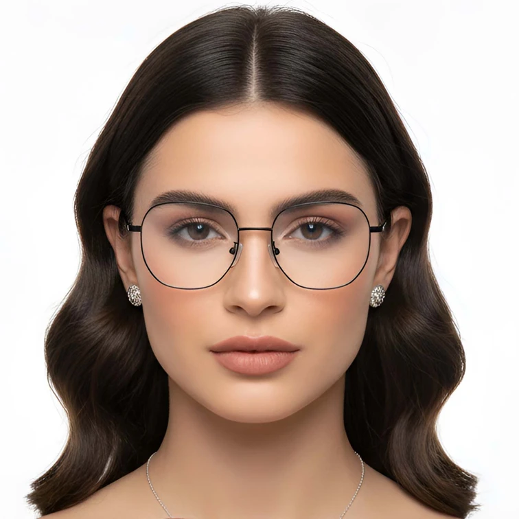 Gafas geométricas de metal negro #BS0423-0148