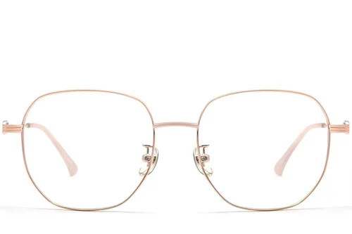 Lunettes géométriques en métal rose #BS0423-0150