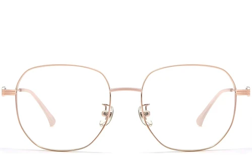 Gafas geométricas de metal rosa #BS0423-0150