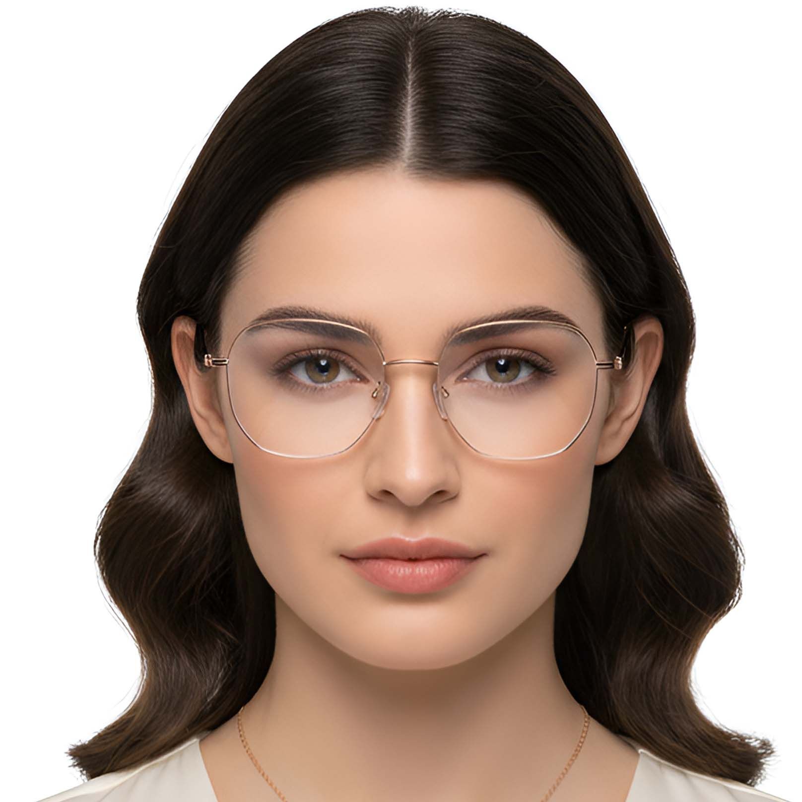 Geometric Pink Metal Glasses #BS0423-0150