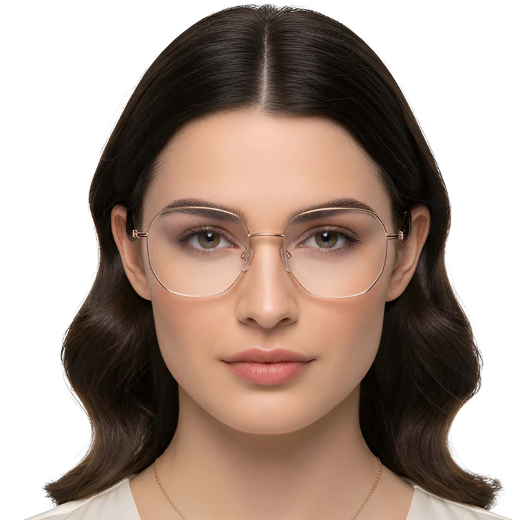 Geometric Pink Metal Glasses #BS0423-0150